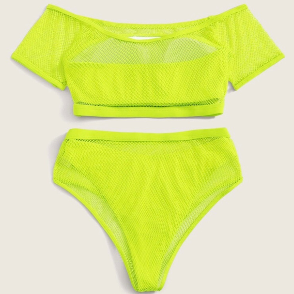Neon mesh bikini
